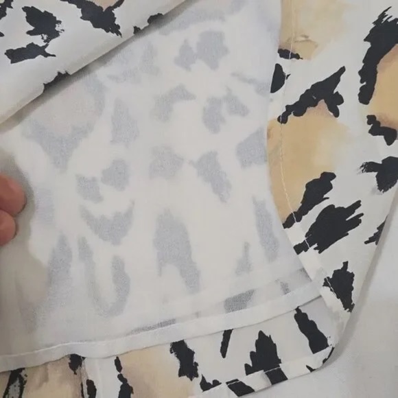 Equipment Leopard Print Dress - Black, White, Tan, Size XL - Picture 5 of 7